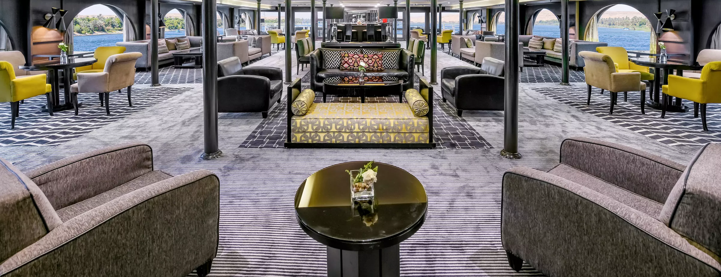 Lounge aboard the Mövenpick MS Sun Ray Nile cruise